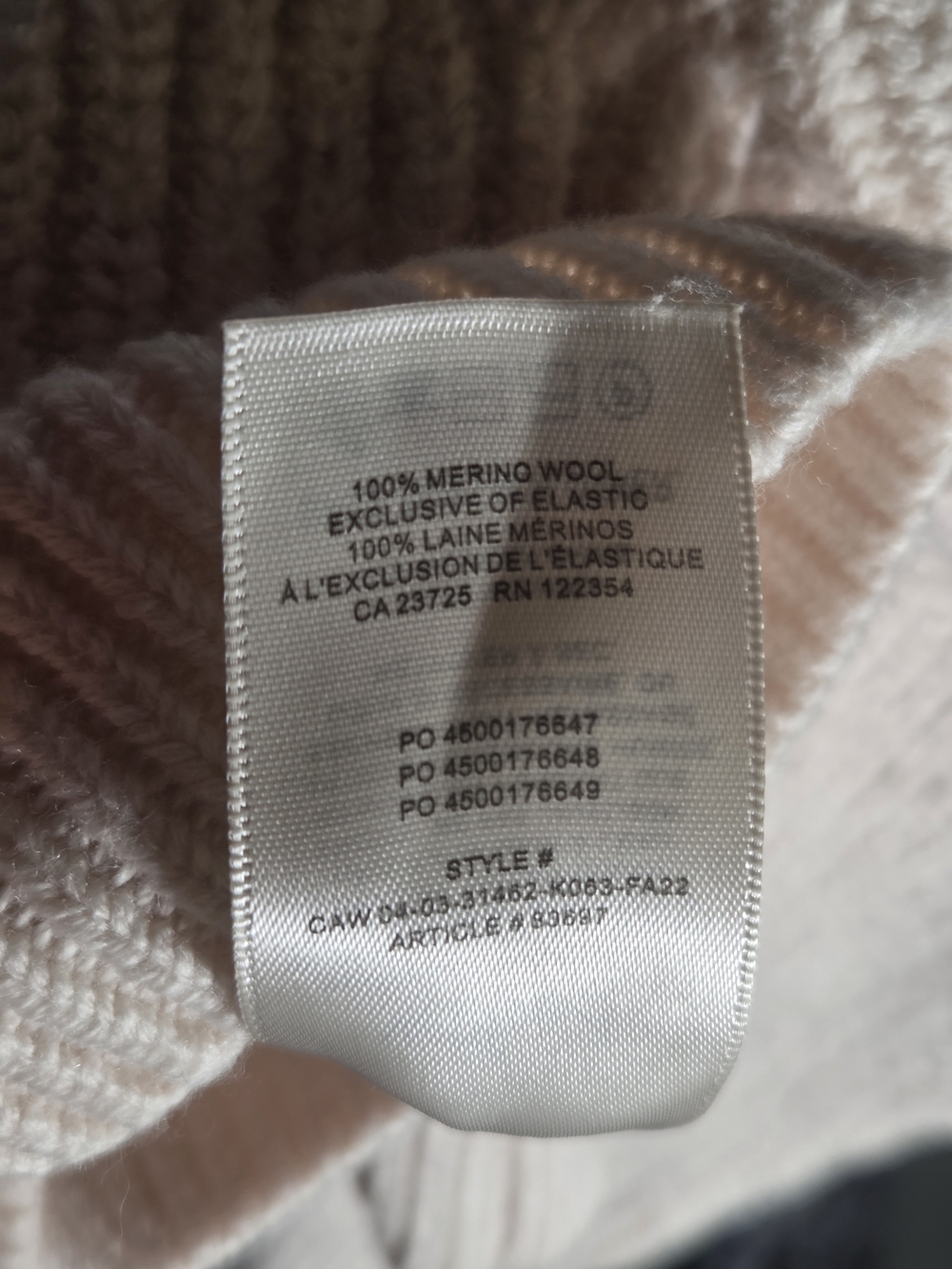 Wilfred Aritzia 100% Merino Wool Ribbed Mock Neck Sweater S - Picture 4 of 4